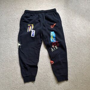 Nike Black Joggers with Colorful Patches